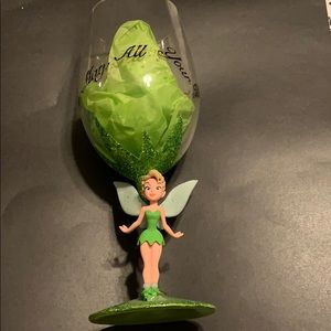 Hand painted tinkerbell wine glass